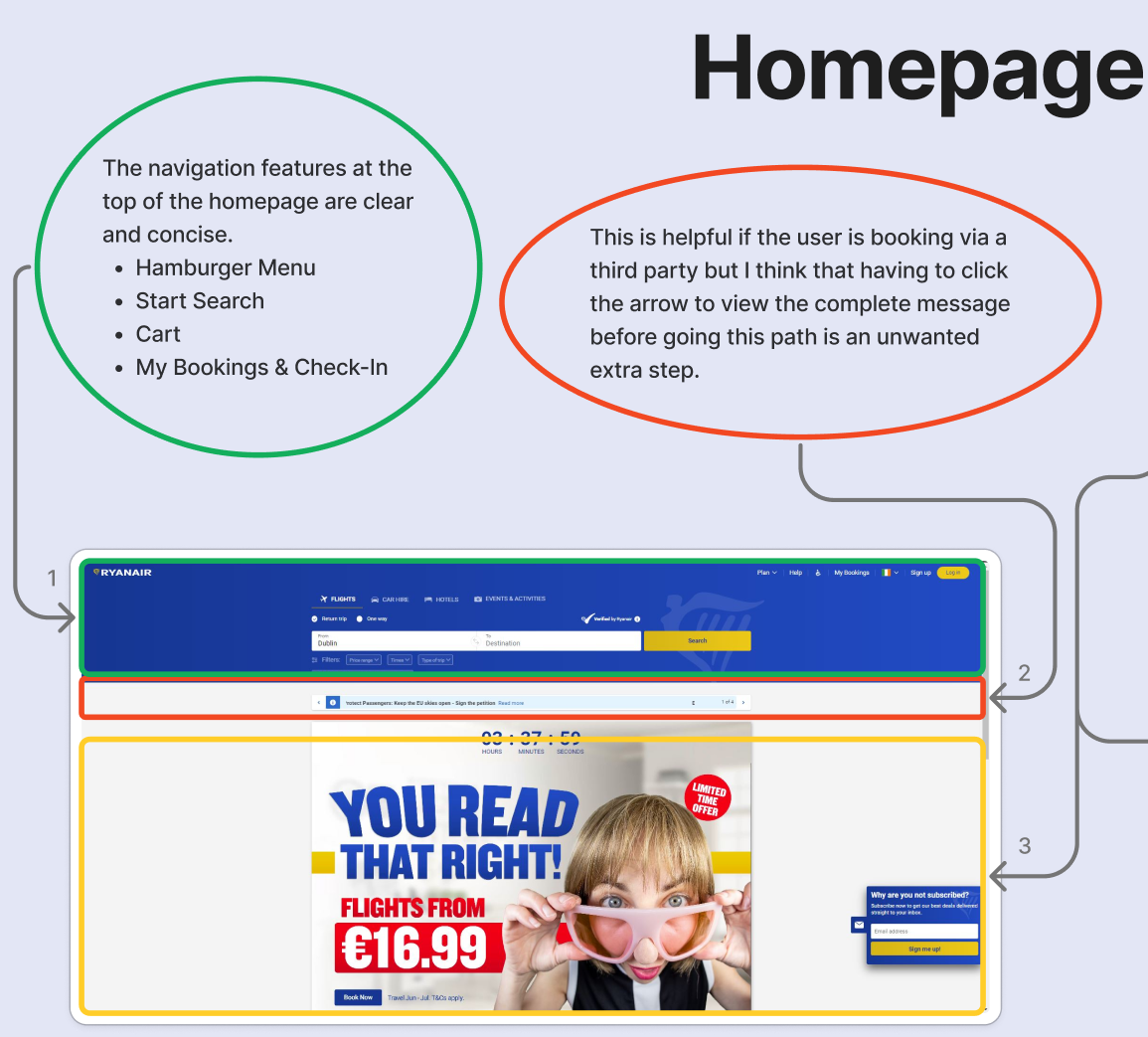 Competitive benchmarking annotated airline booking teardown — slide 1 of 3